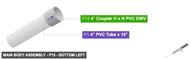Main Body Assembly - Part 4¨ Coupler H x H PVC DWV - bottom_left