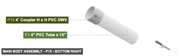 Main Body Assembly - Part 4¨ Coupler H x H PVC DWV - bottom_right