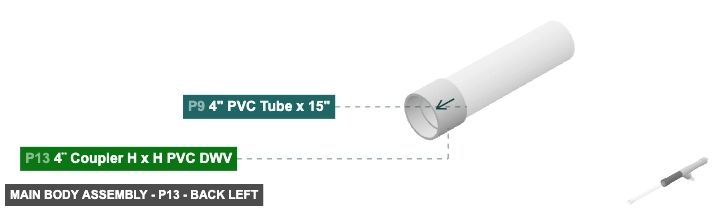 Main Body Assembly - Part 4¨ Coupler H x H PVC DWV - back_left