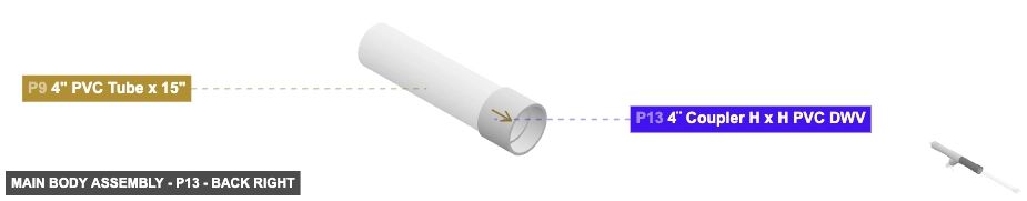 Main Body Assembly - Part 4¨ Coupler H x H PVC DWV - back_right