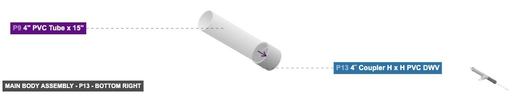 Main Body Assembly - Part 4¨ Coupler H x H PVC DWV - bottom_right