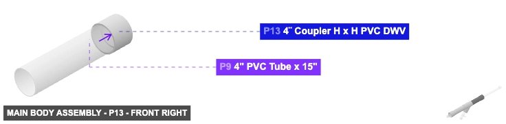 Main Body Assembly - Part 4¨ Coupler H x H PVC DWV - front_right