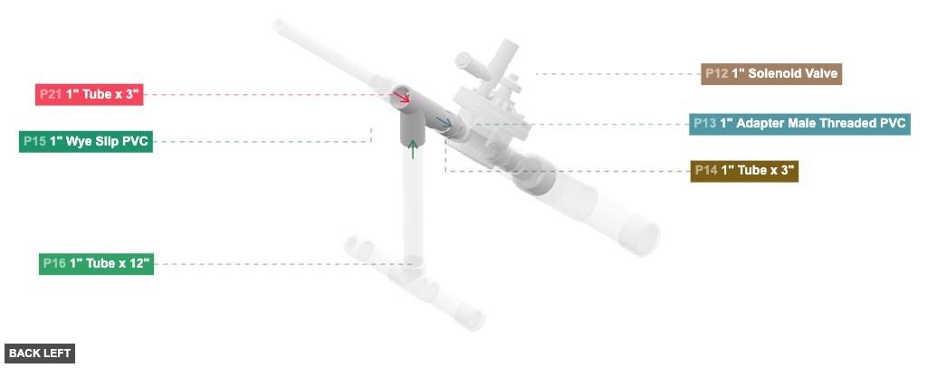 Assembly of Post-Valve Transition and Wye - back_left