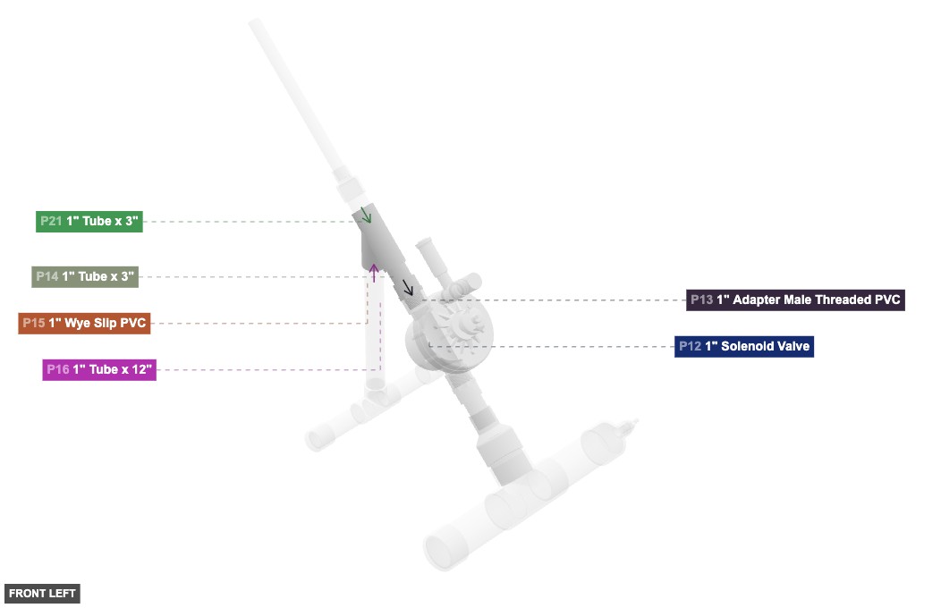 Assembly of Post-Valve Transition and Wye - front_left