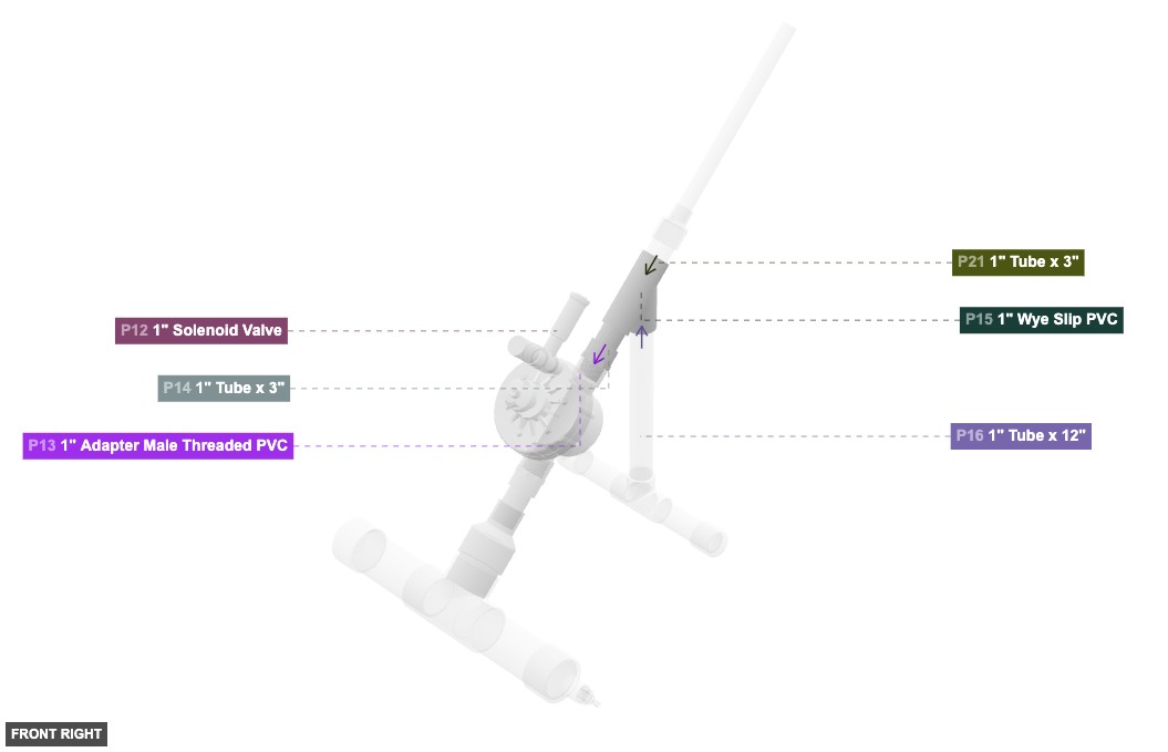 Assembly of Post-Valve Transition and Wye - front_right