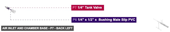 Air Inlet and Chamber Base - Part 1/4” Tank Valve  - back_left