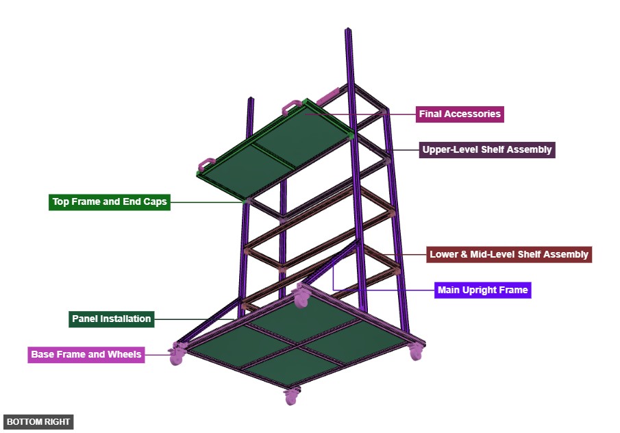 Aluminum Organizer Cart - Overview bottom_right