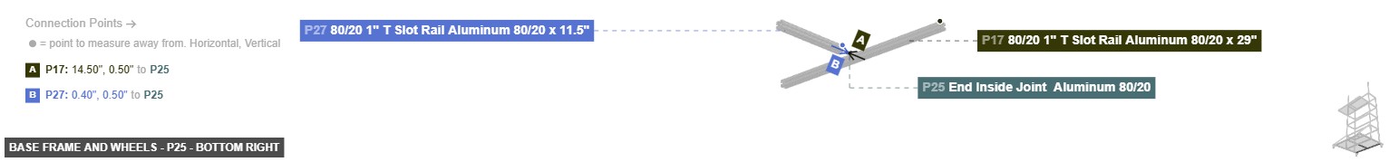 Base Frame and Wheels - Part End Inside Joint  Aluminum 80/20 - bottom_right