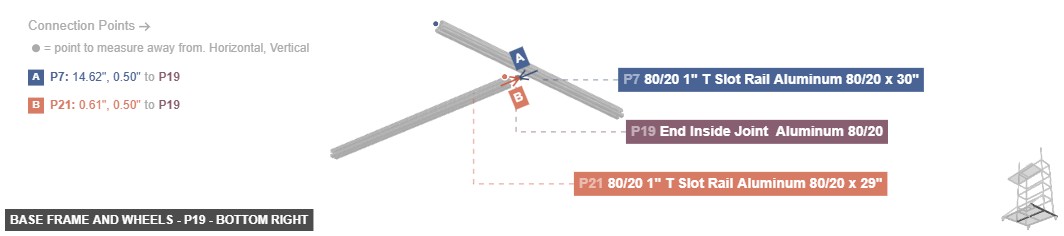 Base Frame and Wheels - Part End Inside Joint  Aluminum 80/20 - bottom_right