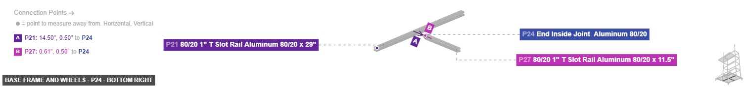 Base Frame and Wheels - Part End Inside Joint  Aluminum 80/20 - bottom_right