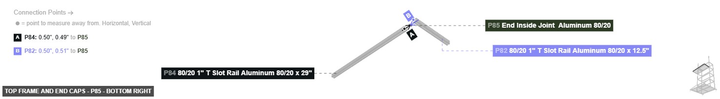 Top Frame and End Caps - Part End Inside Joint  Aluminum 80/20 - bottom_right