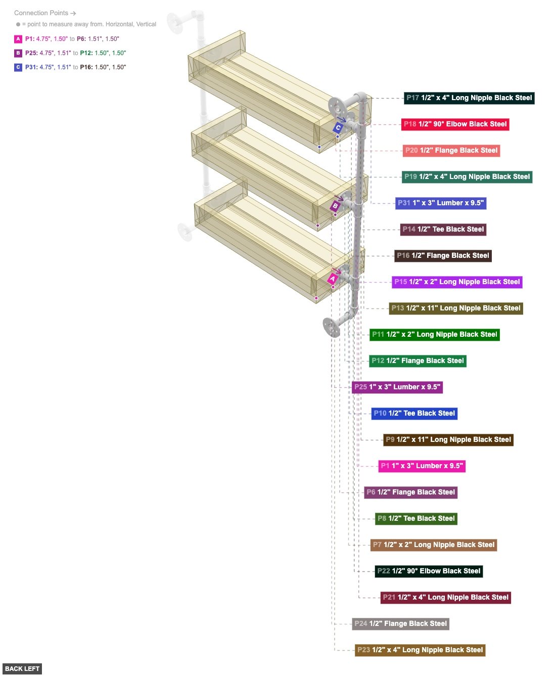 Assembly of Left Pipe Structure Assembly - back_left