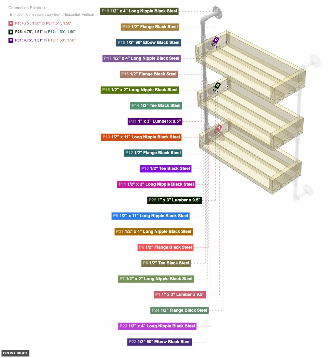Assembly of Left Pipe Structure Assembly - front_right
