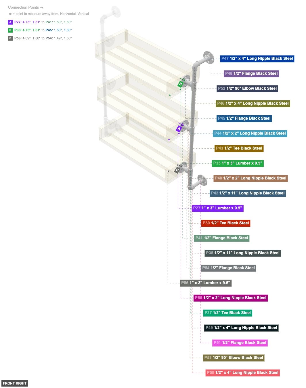 Assembly of Right Pipe Structure Assembly - front_right