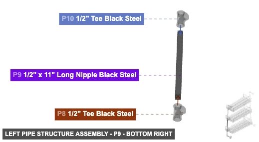 Left Pipe Structure Assembly - Part 1/2