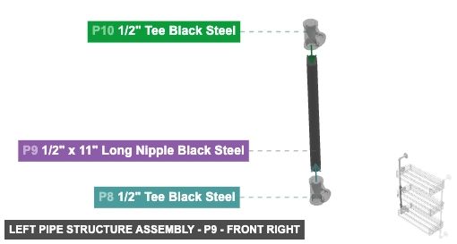 Left Pipe Structure Assembly - Part 1/2