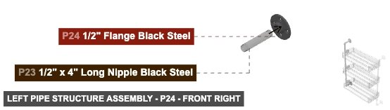 Left Pipe Structure Assembly - Part 1/2