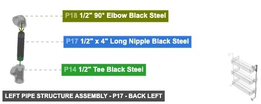 Left Pipe Structure Assembly - Part 1/2