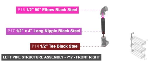 Left Pipe Structure Assembly - Part 1/2