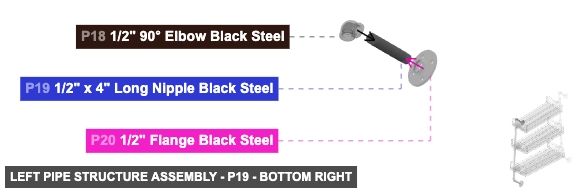 Left Pipe Structure Assembly - Part 1/2
