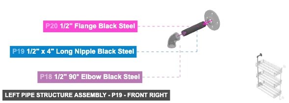 Left Pipe Structure Assembly - Part 1/2