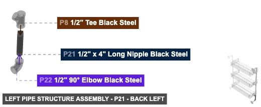 Left Pipe Structure Assembly - Part 1/2