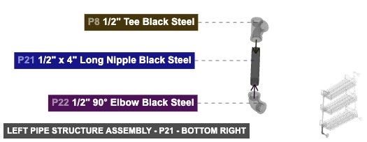 Left Pipe Structure Assembly - Part 1/2