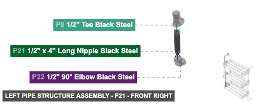Left Pipe Structure Assembly - Part 1/2