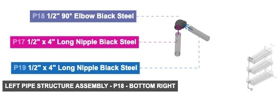 Left Pipe Structure Assembly - Part 1/2