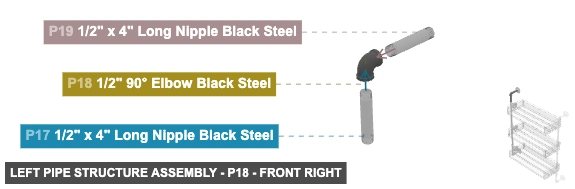 Left Pipe Structure Assembly - Part 1/2