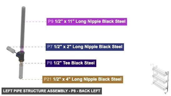 Left Pipe Structure Assembly - Part 1/2