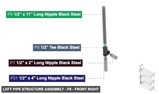Left Pipe Structure Assembly - Part 1/2