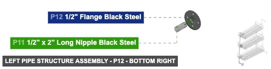 Left Pipe Structure Assembly - Part 1/2