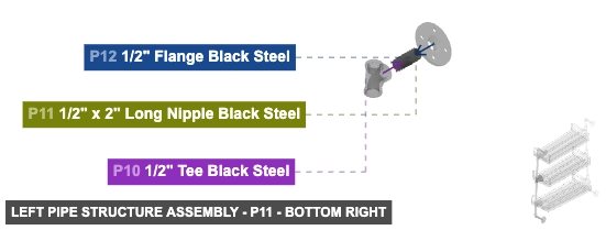Left Pipe Structure Assembly - Part 1/2