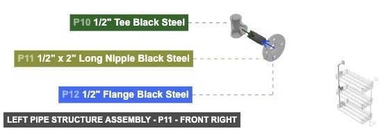 Left Pipe Structure Assembly - Part 1/2