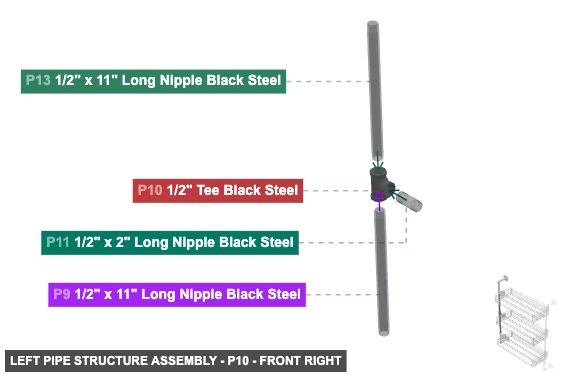 Left Pipe Structure Assembly - Part 1/2
