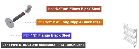 Left Pipe Structure Assembly - Part 1/2