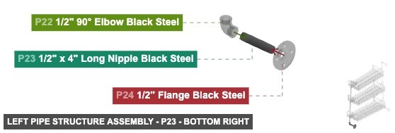 Left Pipe Structure Assembly - Part 1/2
