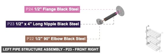 Left Pipe Structure Assembly - Part 1/2