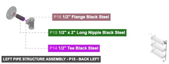 Left Pipe Structure Assembly - Part 1/2