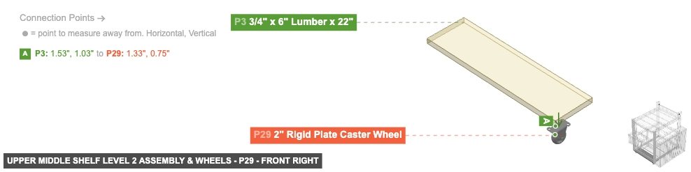 Upper Middle Shelf Level 2 Assembly & Wheels - Part 2