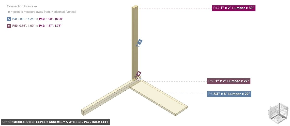 Upper Middle Shelf Level 2 Assembly & Wheels - Part 1