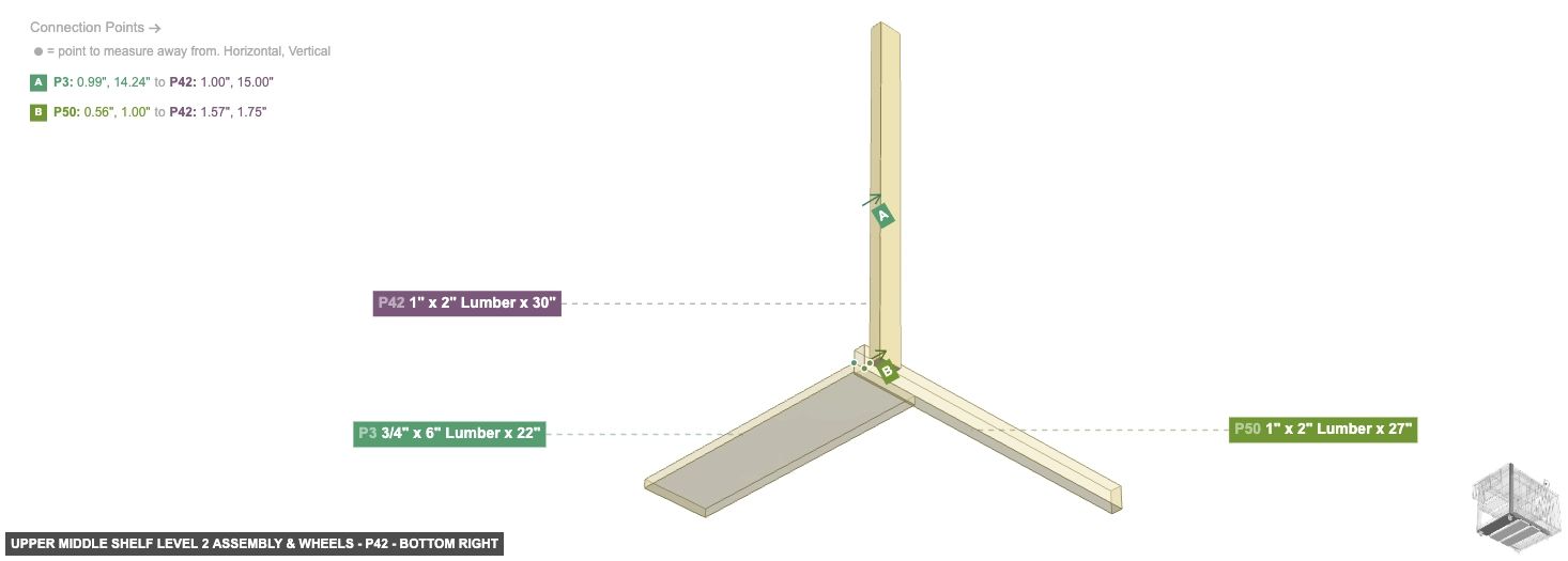 Upper Middle Shelf Level 2 Assembly & Wheels - Part 1