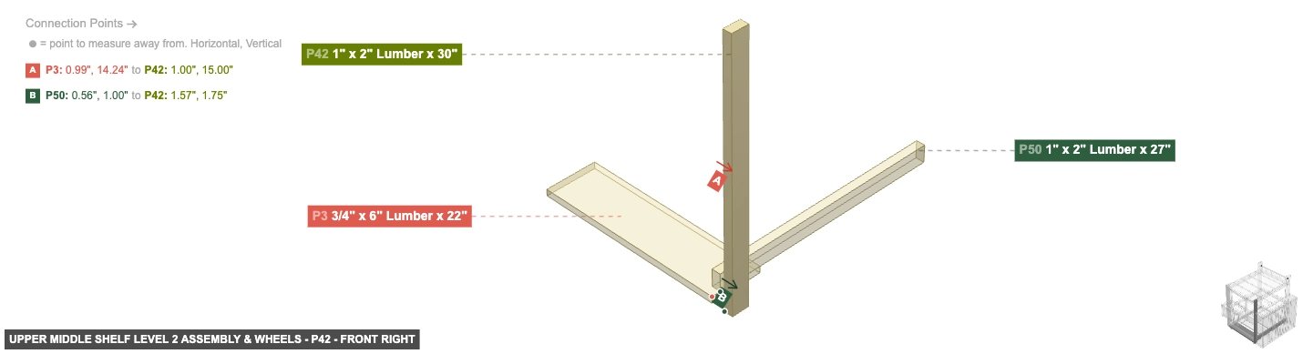 Upper Middle Shelf Level 2 Assembly & Wheels - Part 1