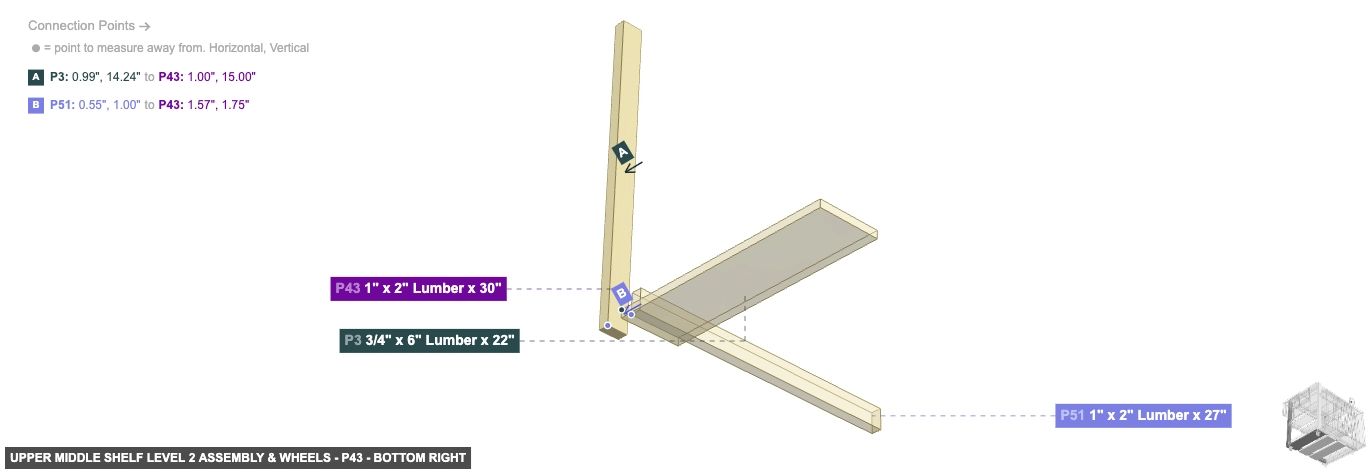 Upper Middle Shelf Level 2 Assembly & Wheels - Part 1