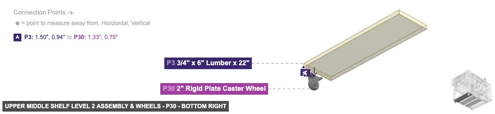 Upper Middle Shelf Level 2 Assembly & Wheels - Part 2