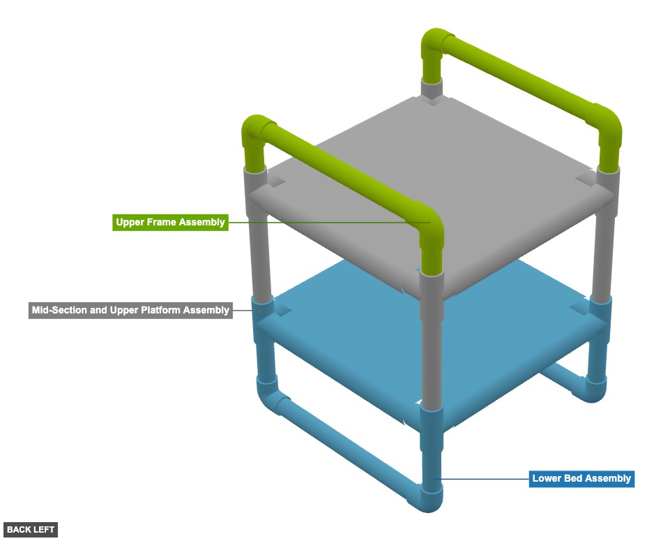 Double Cat Bed - Overview back_left
