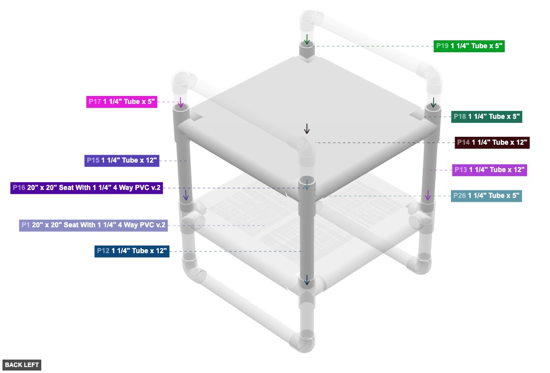 Assembly of Mid-Section and Upper Platform Assembly - back_left