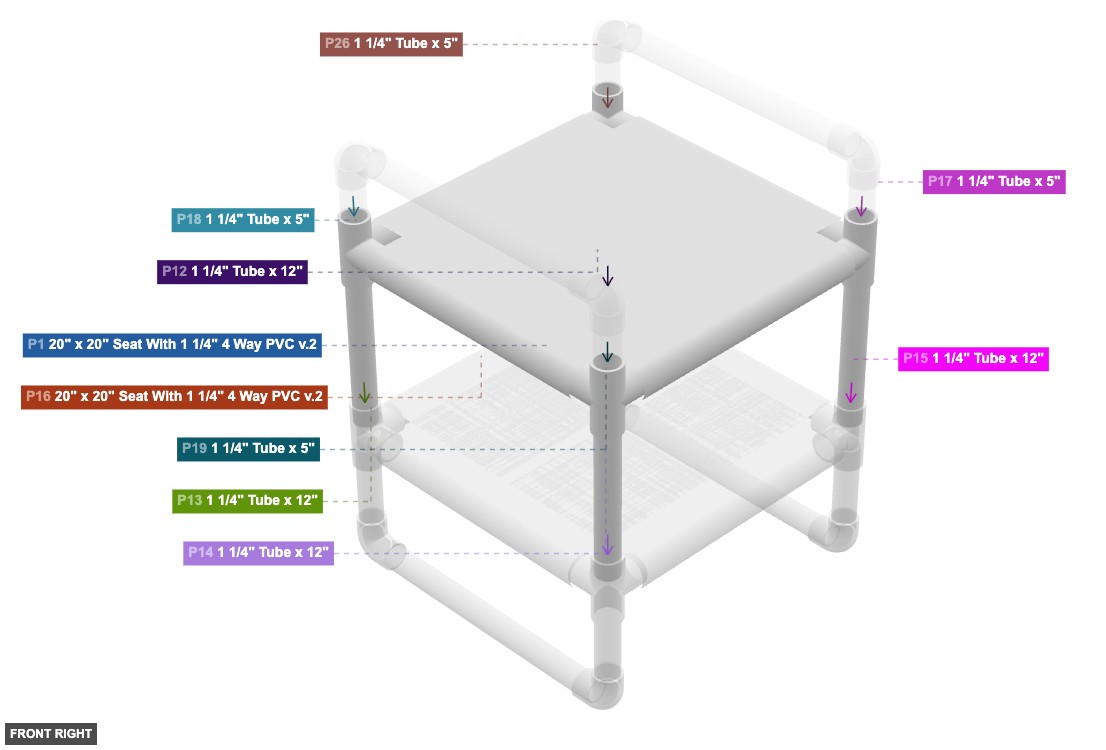 Assembly of Mid-Section and Upper Platform Assembly - front_right