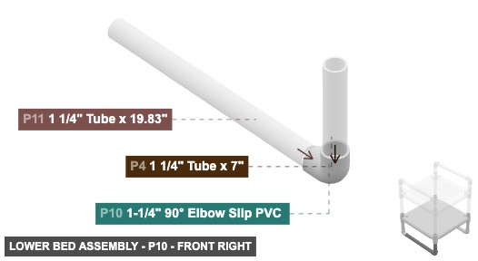 Lower Bed Assembly - Part 1-1/4